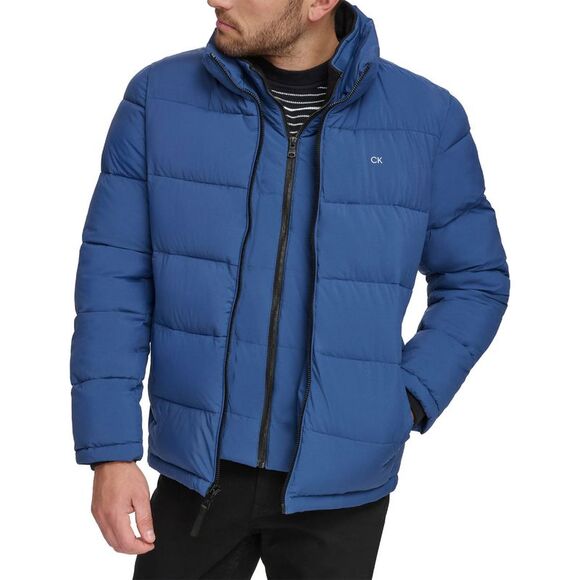 Calvin Klein Mens Full-Zip Puffer Jacket Small Blue Edge - NWT $225 - Picture 1 of 4